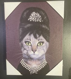 Breakfast At Tiffany's Canvas Cat Art