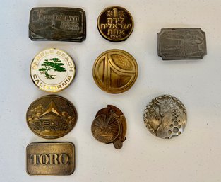 Lot Of 1980's Brass & Other Belt  Buckles
