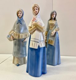 Three Porcelain Figures Of Maidens (3)