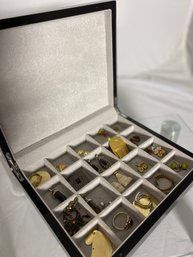 Mens Valet Box/Jewelry Box Filled With Costume Jewelry