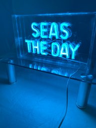 Neon Sign 'Seas The Day'