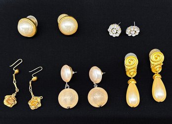 An Assortment Of Vintage Costume Earrings