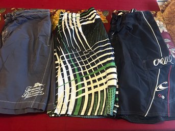 3 Mens Bathing Suits Size L