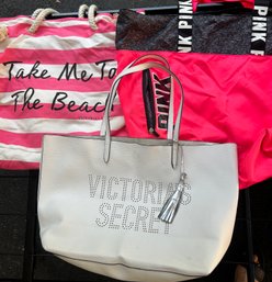 3 Victorias Secret Canvas/Beach Bags