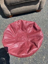 Small Red Leather Beanbag/footrest