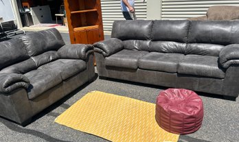 Grey Soft Leather Couches