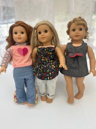 3 American Girl Dolls - Courtney, Julie And Evette