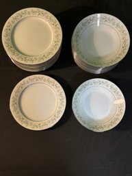 Noritake Bone China 'Savannah'- Excellent, 12 Plates, 12 Bowls, 12 Cups