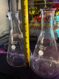 Pair Of 10' Lab Glass Pyrex Beakers