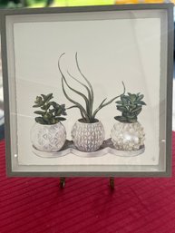 Cactus Art Signed And Framed 18 X 18