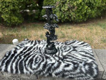 Candle Holder, Zebra Throw Rug