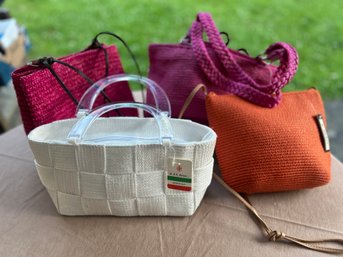 4 Summertime Knit Purses In Bright Colors