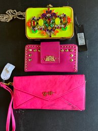 3 Clutches/Wallets - Juicy Couture, Betsey Johnson