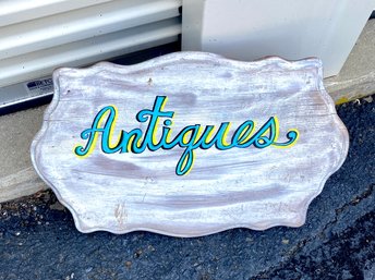 Hand Painted Antiques Sign For Indoor/outdoor Use