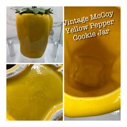 Vintage McCoy Yellow Bell Pepper Cookie Jar 1970