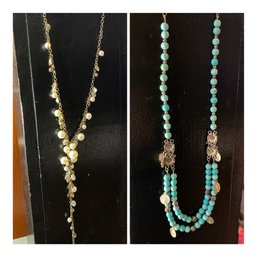 2 Beaded Costume Jewelry Necklaces