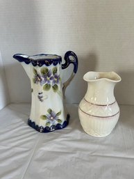 Vintage Chocolate Pitcher & Belleek Vase
