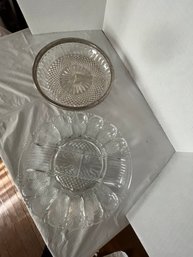 Lot Of 2 Vintage Glass Serving Dishes