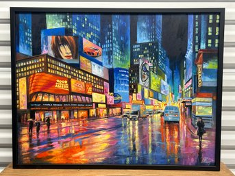 Awesome One-Of-A-Kind NYC Times Square Painting By Unknown Artist