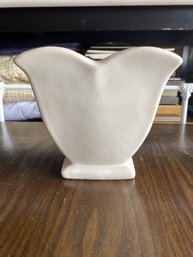 Classic White Sweetheart Footed Vase