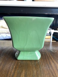 Green Floraline Footed Vase