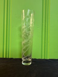 Michael Weems Frosted Bud Vase 12' Tall