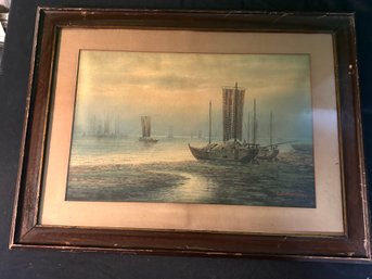 Antique Watercolor Painting From Unknown Artist 27 X 21