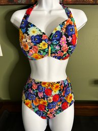 Bette Page Style Bikini In Floral By Asos Swim
