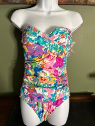 Strapless Floral One Piece By Anne Cole