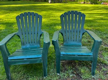 Green Plastic Adirondack Chair Set