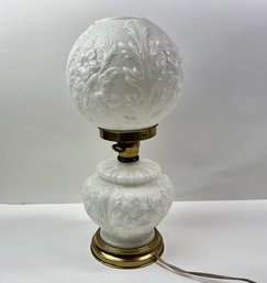 Vintage Gone With The Wind Milk Glass Lamp