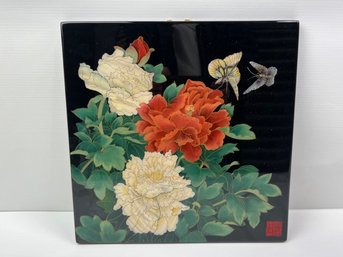 Mother Of Pearl Inlay Oriental Tile Wall Art