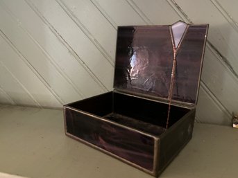 Stained Glass Jewelry Box, Black 7' X 5'