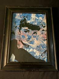 Original Audrey Hepburne Graffiti Art Print In Antique Frame 12 X 18