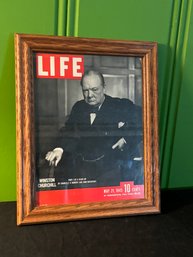 Original Life Magazine From May 21, 1945 - Winston Churchill In Antique Frame 13' X 16'