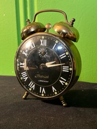 Rare Mid Century Find! Mechanical Gabriel Wind Up Double Bell Alarm Clock! Luminiscent!