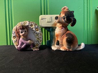 Lot Of Two Adorable Ceramic Planters