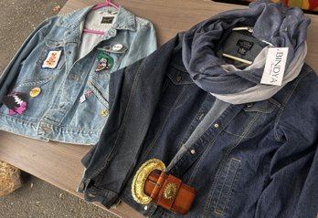 2 Denim Jackets Plus Patches And Accessories