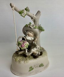 Enesco Beautiful Dreamer Music Box - Young Girl On A Swing