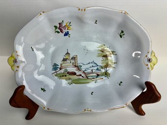 French Faience Dish, Signed H