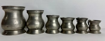 Pewter Tankard Style Measuring Cups (6)