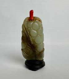 Carved Chinese Agate Snuff Bottle