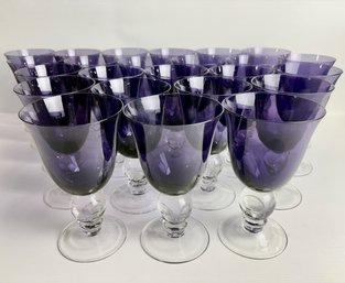 Lovely World Market Violet & Clear Goblets (24)