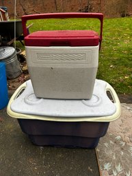 2 Hard Plastic Coolers