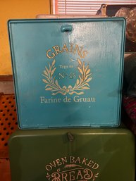 Blue Metal Storage Box (Bread Box)