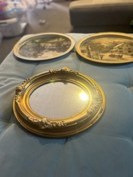 Victorian Mirror, 2 Currier & Ives Trays