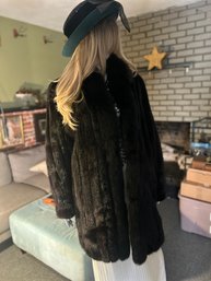 Stunning  Vintage Black Mink Coat - Ladies Size 12