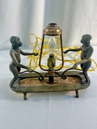 Vintage Bronze Monkeys Lamp