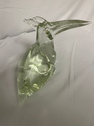 Vintage Solid Glass Bird Figure