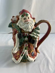 Vintage Fitz & Floyd Santa Ceramic Jug